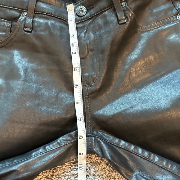 ADRIANO GOLDSCHMIED Faux Leather Ankle Jeans Size 28R Grunge Edgy Luxe Modern - Picture 6 of 9